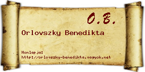 Orlovszky Benedikta névjegykártya